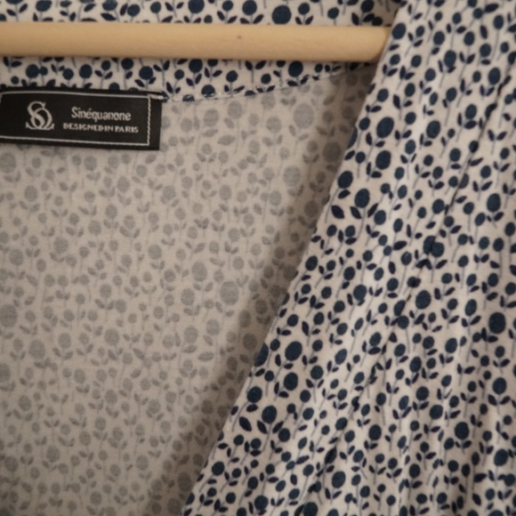 White and Blue Floral Sinéquanone Dress - Picture 3 of 5